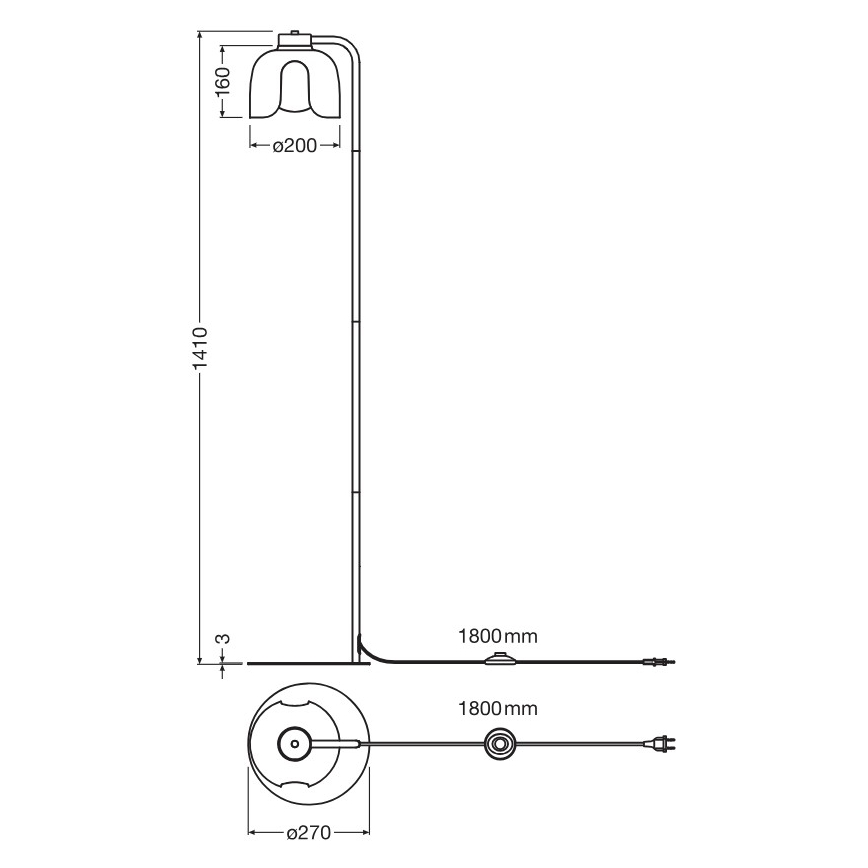 Osram - Podna lampa DECOR COROLLE 1xE27/15W/230V narančasta