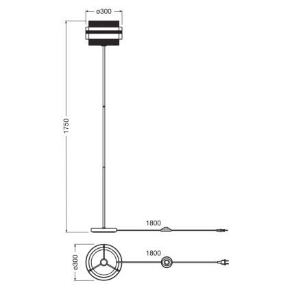 Osram - Podna lampa DECOR HORNET 1xE27/10W/230V crna/zlatna