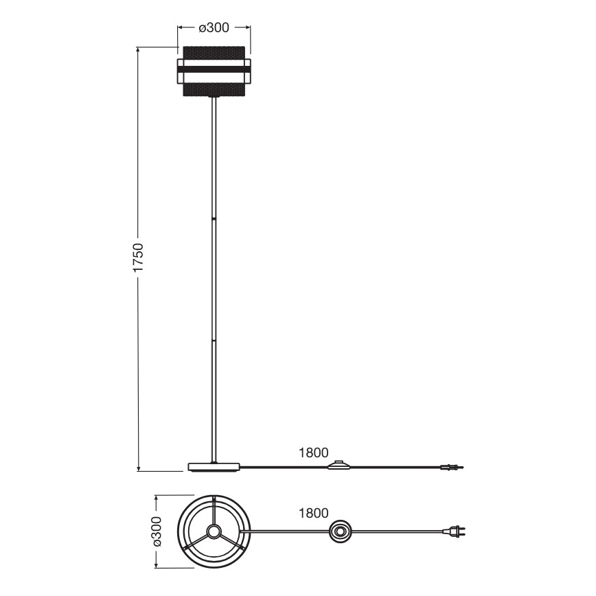 Osram - Podna lampa DECOR HORNET 1xE27/10W/230V crna/zlatna