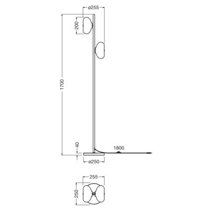 Osram - Podna svjetiljka DECOR SMOKE 2xE14/12W/230V crna/zadimljeno-siva