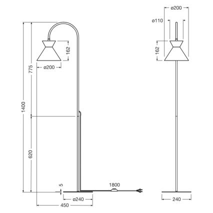 Osram - Podna svjetiljka DECOR WAIST 1xE27/40W/230V crna