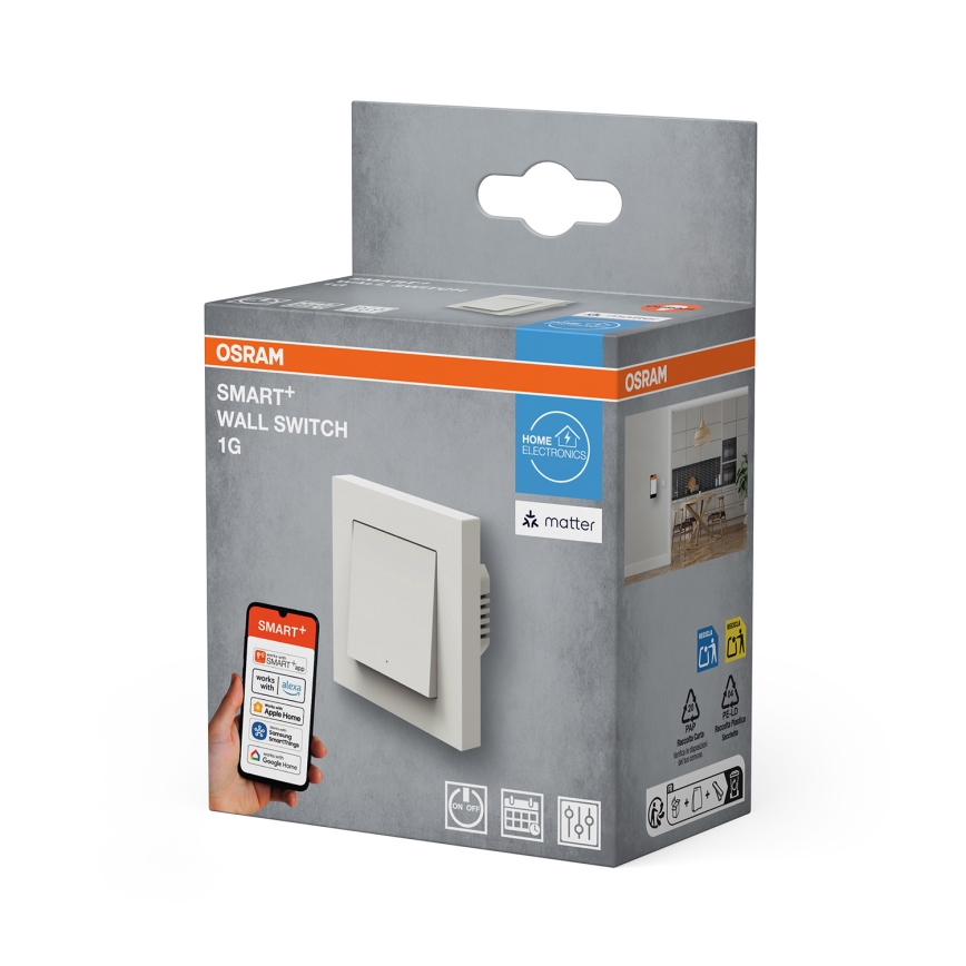 Osram - Prekidač s jednim gumbom SMART+ MATTER 230V Wi-Fi