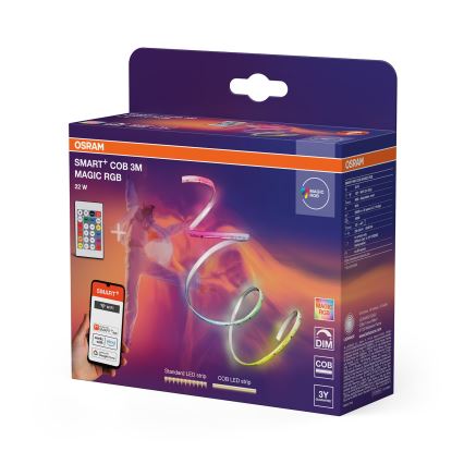 Osram - LED RGB traka s mogućnošću prigušivanja SMART+ MAGIC 3 m LED/22W/230V Wi-Fi + daljinski upravljač