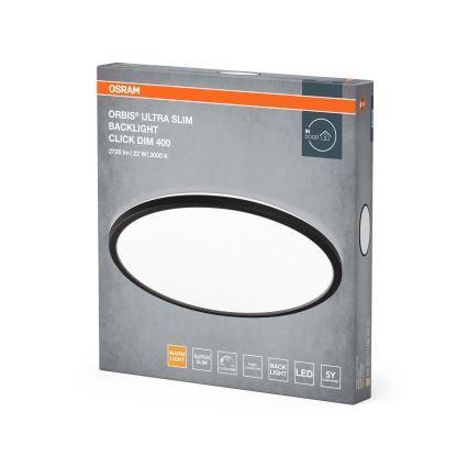 Osram - LED stropna svjetiljka s mogućnošću prigušivanja ORBIS ULTRA SLIM LED/22W/230V 3000K Ø 40 cm crna