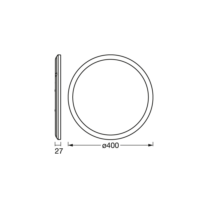 Osram - LED stropna svjetiljka s mogućnošću prigušivanja ORBIS ULTRA SLIM LED/22W/230V 3000K Ø 40 cm crna