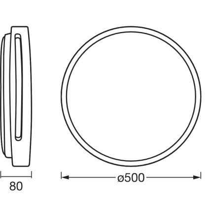 Osram - prigušiva LED stropna svjetiljka ORBIS WOODBURRY LED/36W/230V, promjer 50 cm