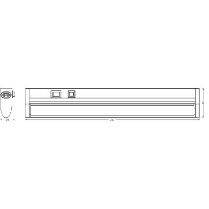 Osram - LED prigušivo podpultno svjetlo LINEAR TURN LED/6W/230V 3000/4000/6500K 35 cm crno