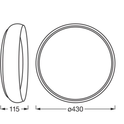 Osram - LED stropna svjetiljka ORBIS LIVIA LED/24W/230V s mogućnošću prigušivanja Ø 43 cm crna/bijela