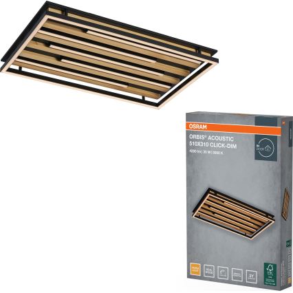 Osram - LED stropna svjetiljka s mogućnošću prigušivanja ORBIS ACOUSTIC LED/30W/230V 51x31 cm borovina