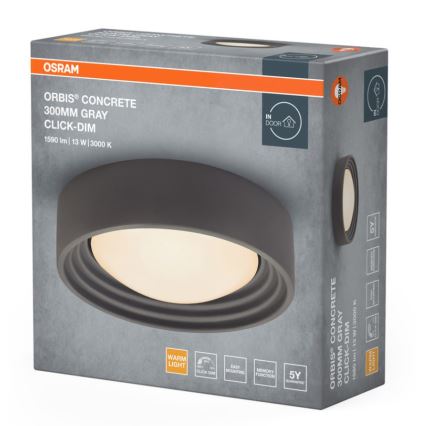 Osram - Prigušivo LED stropno svjetlo ORBIS CONCRETE LED/13W/230V pr. 30 cm siva/beton