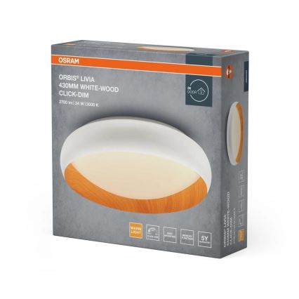 Osram - LED prigušivo stropno svjetlo ORBIS LIVIA LED/24W/230V Ø 43 cm bijela/smeđa