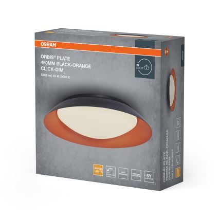 Osram - LED prigušivo stropno svjetlo ORBIS PLATE LED/45W/230V promjer 48 cm narančasto/crno
