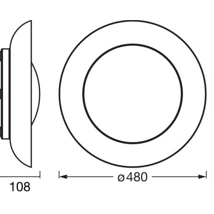 Osram - LED prigušivo stropno svjetlo ORBIS PLATE LED/45W/230V promjer 48 cm narančasto/crno