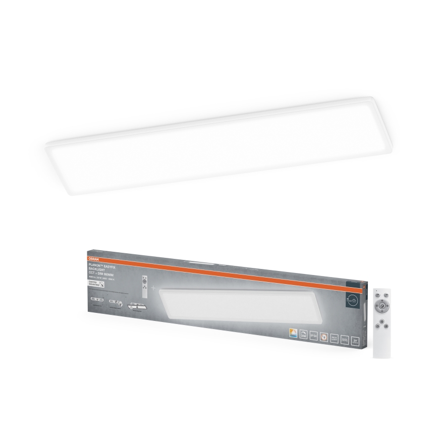 Osram - LED stropno svjetlo za kupaonicu s mogućnošću prigušivanja PLANON EASYFIX LED/30W/230V 2600-6000K 20x98 cm IP54 bijela + daljinski upravljač