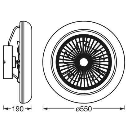 Osram - Prigušiva LED stropna svjetiljka s ventilatorom SMART+ LED/75W/230V 3000-6500K Wi-Fi + daljinski upravljač