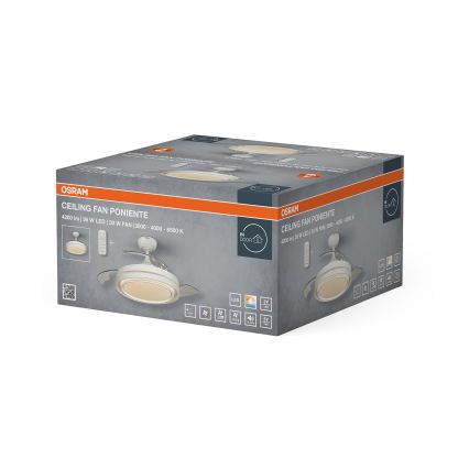 Osram - LED prigušivo stropno svjetlo s ventilatorom PONIENTE LED/36W/230V 3000/4000/6500K + daljinski upravljač
