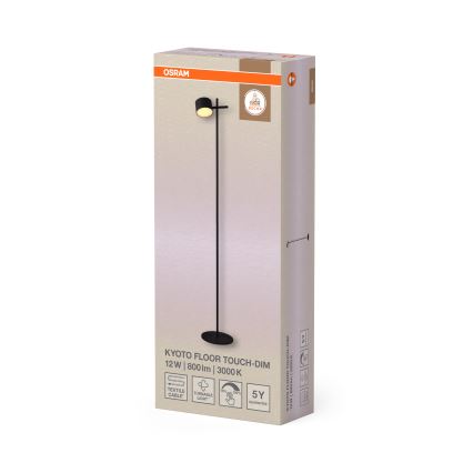Osram - LED podna lampa s dodirom i prigušivanjem DECOR KYOTO LED/12W/230V CRI 90 crna