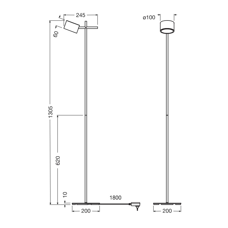 Osram - LED podna lampa s dodirom i prigušivanjem DECOR KYOTO LED/12W/230V CRI 90 crna