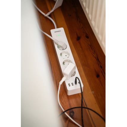 Osram - Produžni kabel SMART+ 4Z tip F + 2xUSB-A + 2xUSB-C Wi-Fi