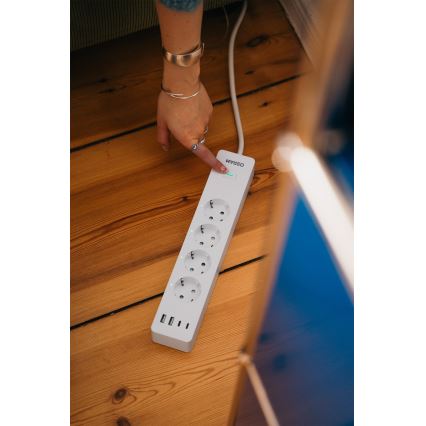 Osram - Produžni kabel SMART+ 4Z tip F + 2xUSB-A + 2xUSB-C Wi-Fi