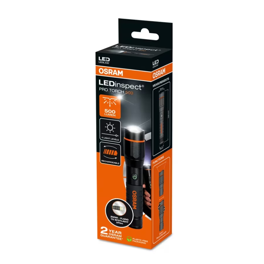 Osram - LED prigušiva punjiva ručna svjetiljka LEDINSPECT PRO TORCH 500 LED/6W/3,7V 2200 mAh IP44