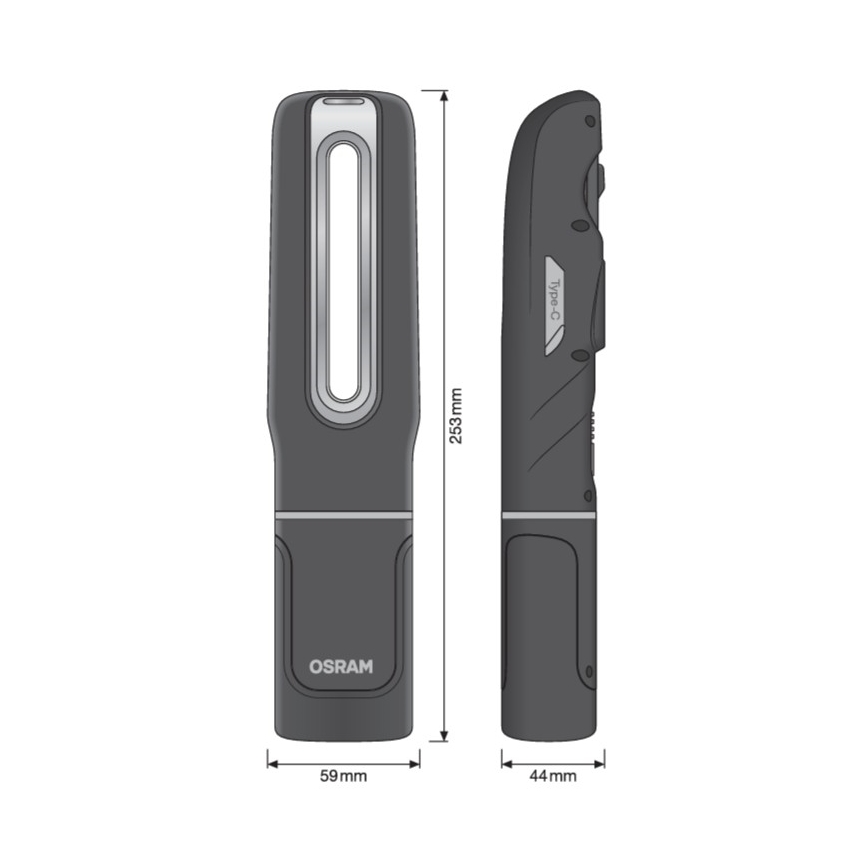 Osram - LED punjiva svjetiljka s regulacijom svjetline LEDINSPECT MAX500 LED/16W/3,7V IP65 4500 mAh