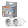 Osram - SET 2x pametne utičnice SMART+ MATTER SCHUKO 2300W/230V/10A Wi-Fi bijela