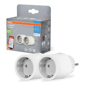 Osram - SET 2x pametne utičnice SMART+ MATTER SCHUKO 2300W/230V/10A Wi-Fi bijela