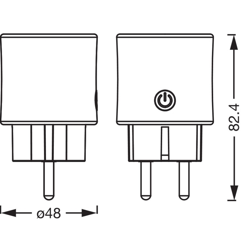 Osram - SET 2x pametne utičnice SMART+ MATTER SCHUKO 2300W/230V/10A Wi-Fi bijela