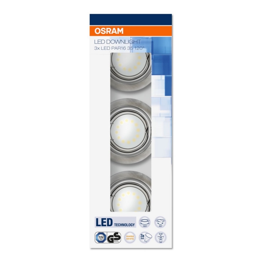 Osram - SET 3x LED Ugradbena svjetiljka 3xGU10/3W/230V