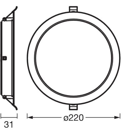 Osram - Komplet od 6 ugradnih stropnih svjetiljki ESSENTIAL LED/18W/230V 4000K Ø 22 cm bijela