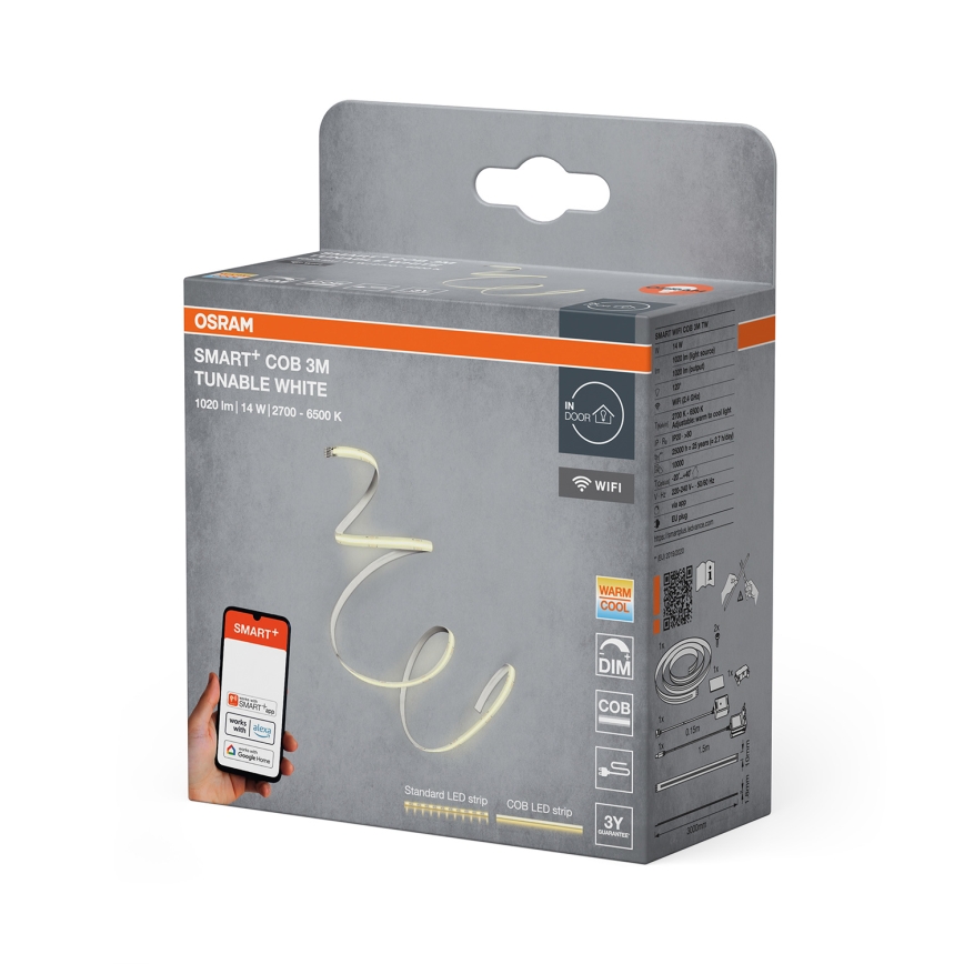 Osram - SMART+ COB LED traka 3 m, s mogućnošću prigušivanja, 14 W/230 V, 2700-6500 K, Wi-Fi
