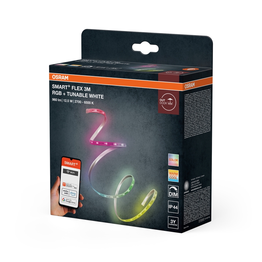 Osram - LED RGB+TW prigušiva vanjska LED traka SMART+ FLEX 3m LED/12,5W/230V 2700-6500K IP44 Wi-Fi