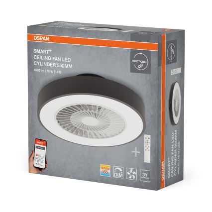 Osram - LED prigušivo stropno svjetlo s ventilatorom SMART+ LED/78W/230V 3000-6500K Wi-Fi + daljinski upravljač
