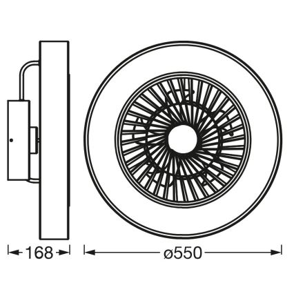 Osram - LED prigušivo stropno svjetlo s ventilatorom SMART+ LED/78W/230V 3000-6500K Wi-Fi + daljinski upravljač
