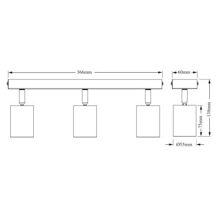 Osram - Spot svjetiljka ELEMENTAL 3xGU10/6W/230V