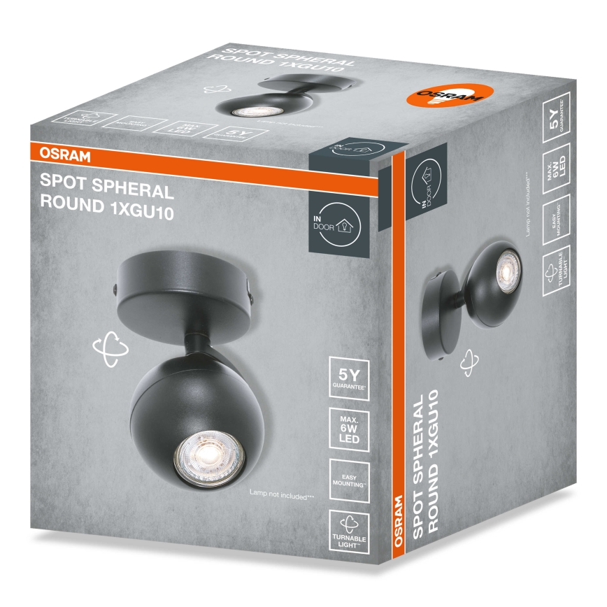 Osram - Spot svjetiljka SPOT SPHERAL 1xGU10/6W/230V crna