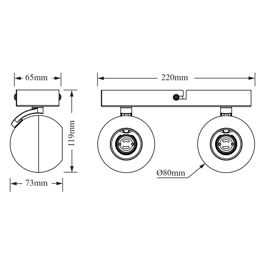 Osram - Spot svjetiljka SPOT SPHERAL 2xGU10/6W/230V crna