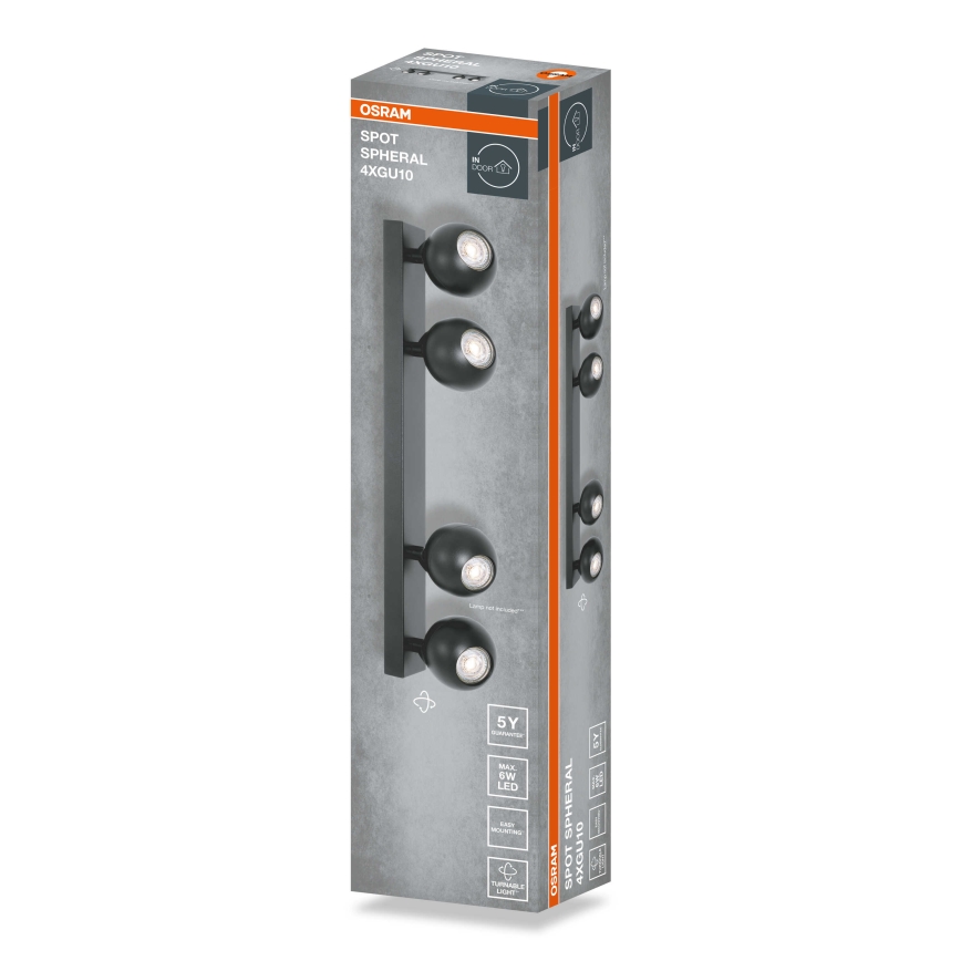 Osram - Spot svjetiljka SPOT SPHERAL 4xGU10/6W/230V crna