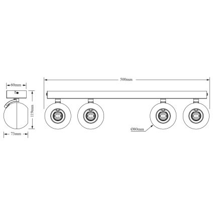 Osram - Spot svjetiljka SPOT SPHERAL 4xGU10/6W/230V crna