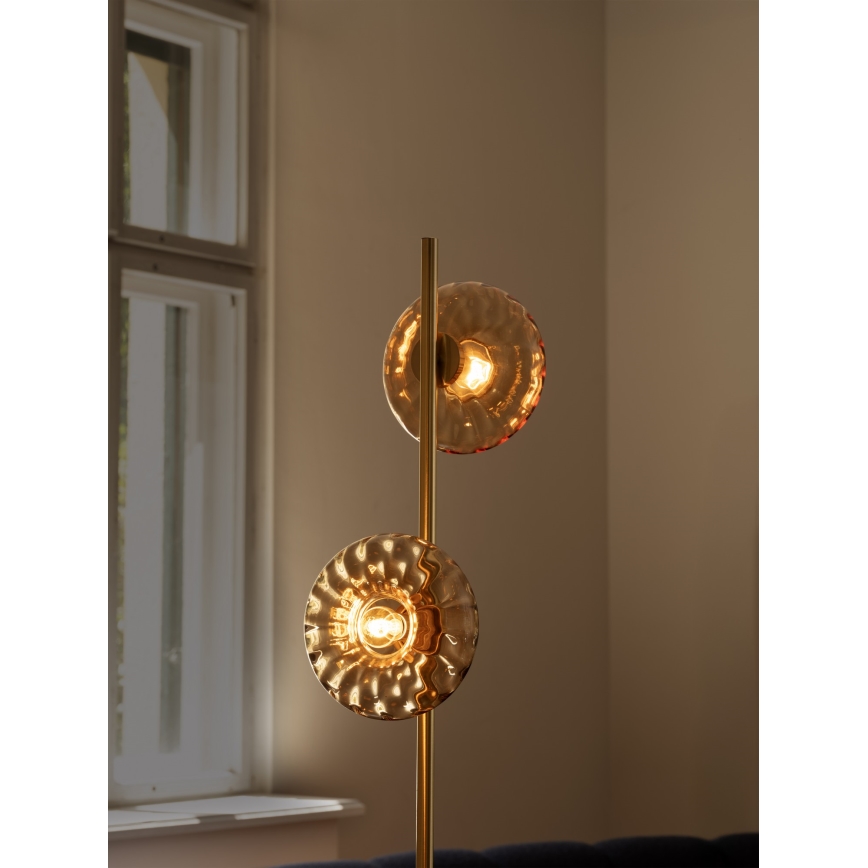 Osram - Stojeća svjetiljka GOLD GLASS 2xE14/12W/230V zlatna/zadimljena bež