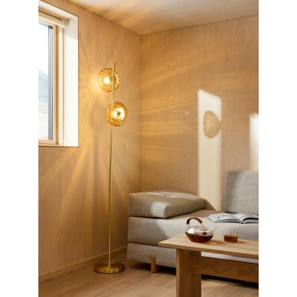 Osram - Stojeća svjetiljka GOLD GLASS 2xE14/12W/230V zlatna/zadimljena bež