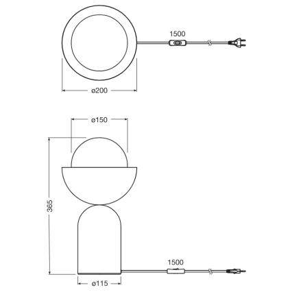 Osram - Stolna lampa DECOR BOWL 1xE14/25W/230V crna