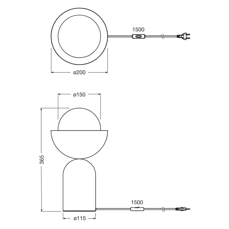 Osram - Stolna lampa DECOR BOWL 1xE14/25W/230V crna