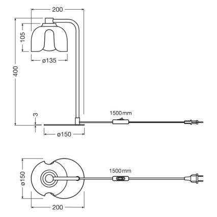 Osram - Stolna lampa DECOR COROLLE 1xG9/20W/230V crna/zlatna