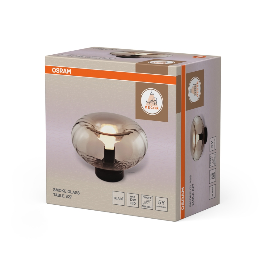 Osram - Stolna lampa DECOR SMOKE 1xE27/12W/230V crna/dimno-siva