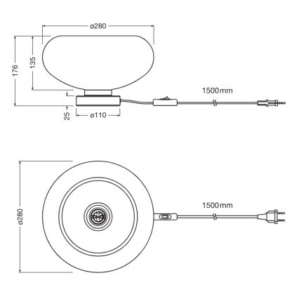 Osram - Stolna lampa DECOR SMOKE 1xE27/12W/230V crna/dimno-siva