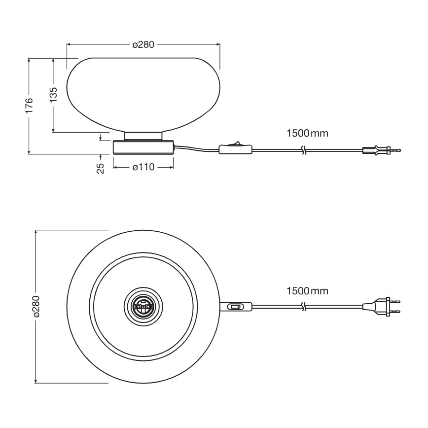 Osram - Stolna lampa DECOR SMOKE 1xE27/12W/230V crna/dimno-siva