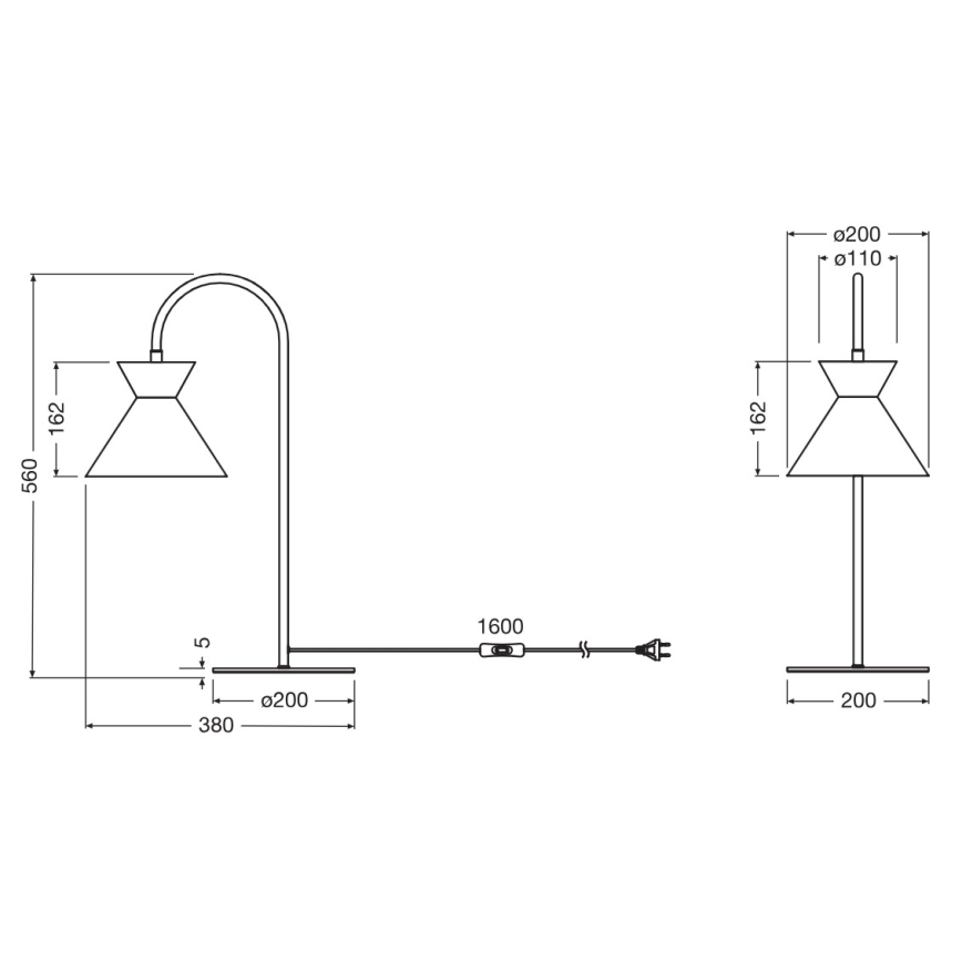 Osram - Stolna lampa DECOR WAIST 1xE27/40W/230V crna