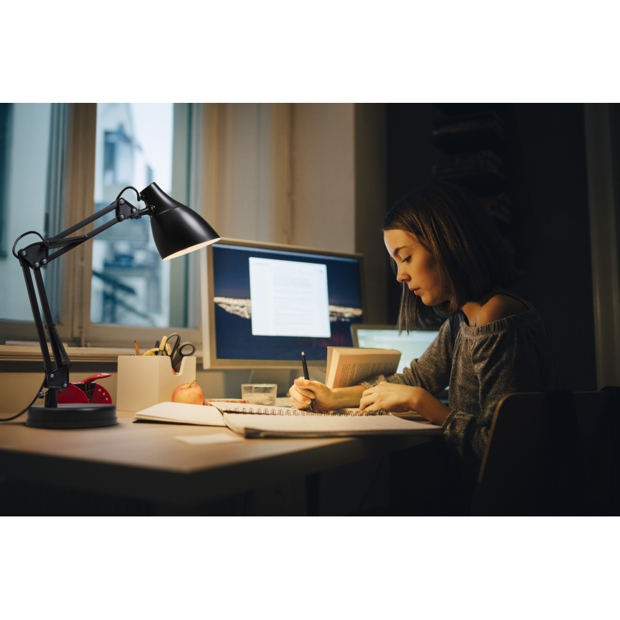 Osram - Stolna lampa DESK LINE 1xE27/11W/230V crna